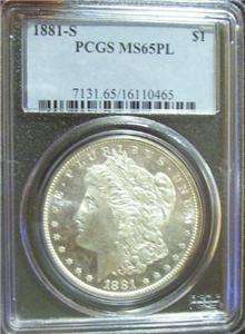 1881 S Morgan Silver Dollar MS 65 PL PCGS Graded PLUS  