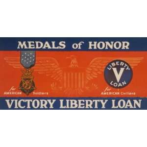  World War I Poster   Medals of honor   Victory Liberty 