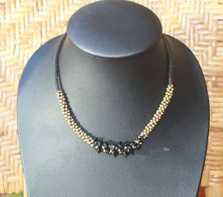Handmade Craft NECKLACE Brass Studs Beads Stones 18  