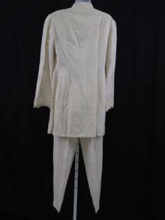 PIANO PIANO DOLCE CARLOTTA Vintage Ivory Pants Suit 42  
