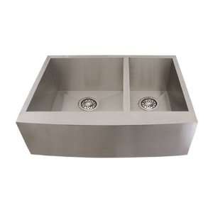  Stainless Steel Curved Front Farm Apron Kitchen Sink: Home 
