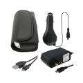 Eforcity Leather Case/ USB Cable/ Travel Charger for Blackberry / LG 