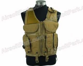 Airsoft Tactical Combat Hunting Vest with Holster   Tan  