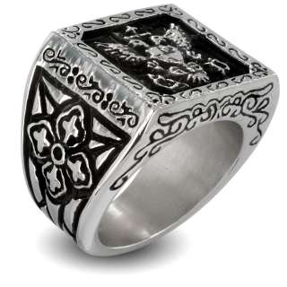 Stainless Steel Royal Empire Shield Ring  