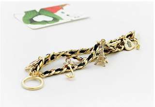 Tower Bear Dog Key Gold Color CZs Fashion Bracelet Z043  