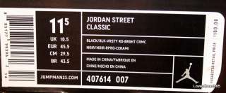 Nike Jordan Street Classic Black Red Carmac 407614 007 NIB Mens Sz 8 