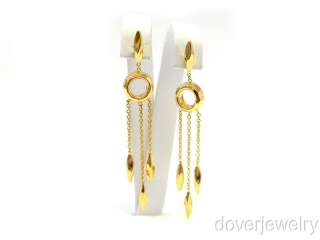 Italian 14K Gold Long Dangle Earrings NR  