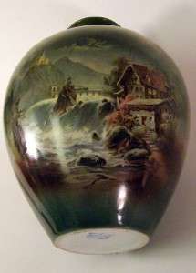 Antique Royal Bayreuth COTTAGE by WATERFALL Vase 8+  