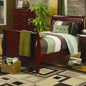 New Louis Philippe Full Size Sleigh Bed Frame CHERRY  