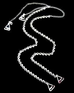 Silver plated club dress chains bra straps with hearts  
