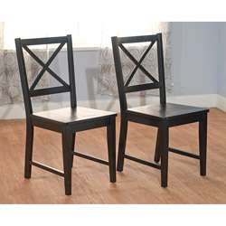 Black Cross Back Dining Chairs (Set of 2)  Overstock