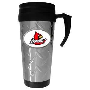   Louisville Cardinals NCAA Team Logo Diamond Plate Travel Mug: Sports