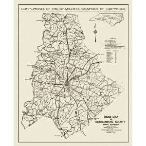  MECKLENBURG COUNTY NORTH CAROLINA (NC) MAP 1922