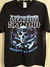   Skynyrd Black Skull T Shirt, Whiskey Rock A Roller 2004 Tour, Size L
