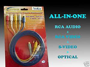NEW ALL IN ONE RCA VIDEO / AUDIO S VIDEO OPTICAL CABLE  