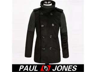 Luxury Fashion Mens Slim Double Breasted Winter Warmer Trench Overcoat 