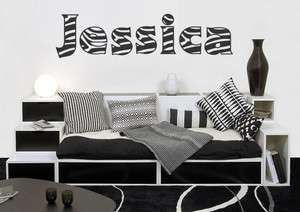 Zebra Print NAME or TEXT Wall / Car Decal Sticker, Highest Quality 