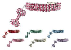 Glamour Bits Crystal Pet Dog or Cat Collar Jewelry   Available in 5 