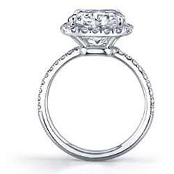 Platinum 6 3/4ct TDW Certified Diamond Engagement Ring (D, SI2 