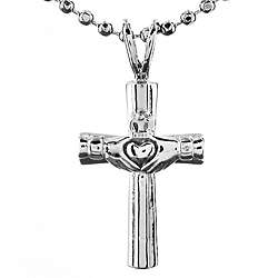 Stainless Steel Claddagh Cross Necklace  