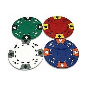  Poker Chip Drink Coasters   Set of 4 Health & Personal 