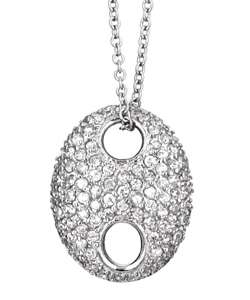Sterling Silver CZ Mariners Link Necklace  Overstock