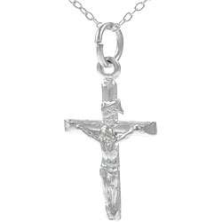 Sterling Silver Crucifix Necklace  Overstock