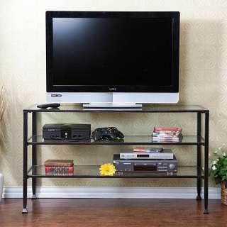 Distressed Metal/ Glass TV Stand  