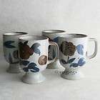 irish coffee mugs blue brown floral stoneware fred roberts
