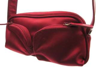 FURLA Red Satin Finish Mini Shoulder Bag Handbag  