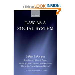 Law as a Social System (Oxford Socio Legal Studies 