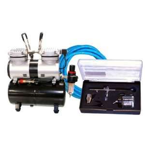   AIRBRUSH with TWIN PISTON AIR COMPRESSOR Arts, Crafts & Sewing
