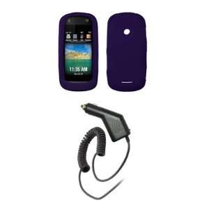 Motorola Crush   Purple Soft Silicone Gel Skin Cover Case + Rapid Car 
