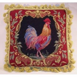 ROOSTER 16 SQUARE NEEDLEPOINT / PETIT POINT PILLOW