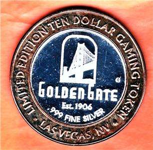 Golden Gate Silver Limited Edition $10 Gaming Token  