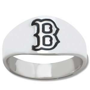   Boston Red Sox Mens Sterling Silver Cigar Band Ring