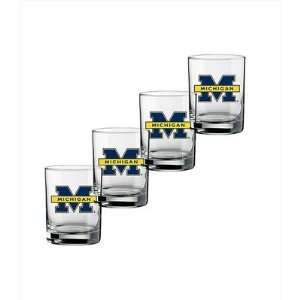 Kraftware 22412 Collegiate Michigan 14 Oz Glass (Set of 4)  