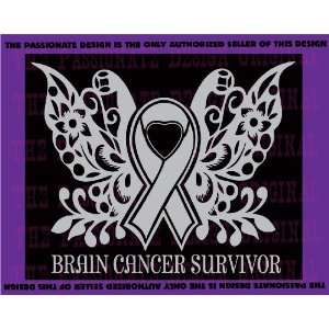Brain Cancer Butterfly Decal 10 X 12