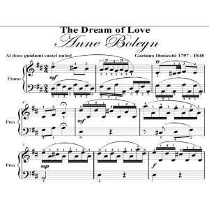  Dream of Love Anne Boleyn Donizetti Big Note Piano Sheet 