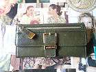 NWT RARE MICHAEL KORS LODEN GREEN LAYTON CARRYALL LEATHER WALLET $128