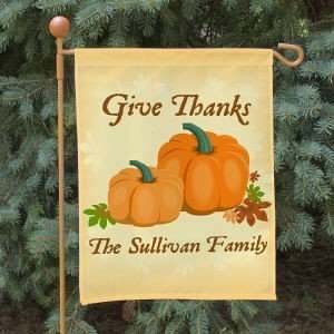   Personalized Family Name Thanksgiving Fall Garden Flag: Home & Kitchen