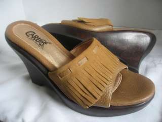 CARLOS CARLOS SANTANA GENTLE Wedge Fringe Shoes Size 8  