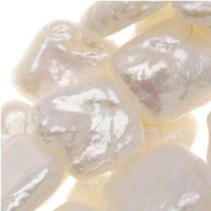  Cultured White Square Shaped Pearls 10 12mm /16 Inch 