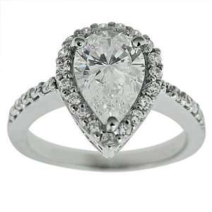  Antique Diamond Engagement Ring With 1ct Pear Shape   7.5 