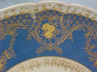   Turquoise & Gold Luncheon Plate GDA Limoges Porcelain A Beauty  