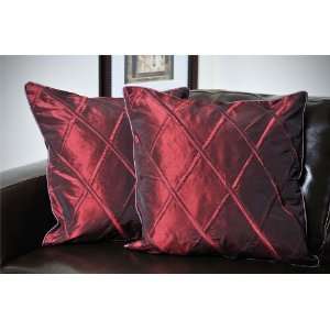  Custom Alexandria Merlot Faux Silk Throw Pillows