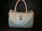   Authentic Dooney & Bourke HP51Q turquoise Small Double Handle Tote Bag