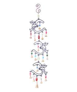 Handcrafted Iron Triple Om Wind Chime (India)  