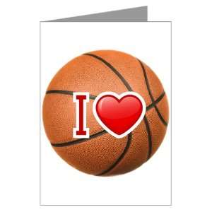  Greeting Card I Love Basketball 