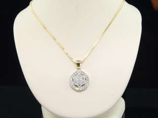   YELLOW GOLD 1 CT WHITE DIAMOND FLOWER SET PENDANT CHARM FOR NECKLACE